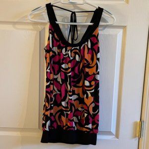 Wrapper Orange and Pink Sleeveless Blouse Women's Size M